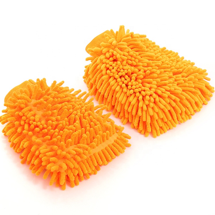 Car Wash Mitt 2 Pack Car Wash Glove Microfiber Chenille Clean Tools Kits Premium Chenille Microfiber Cleaning Mitts