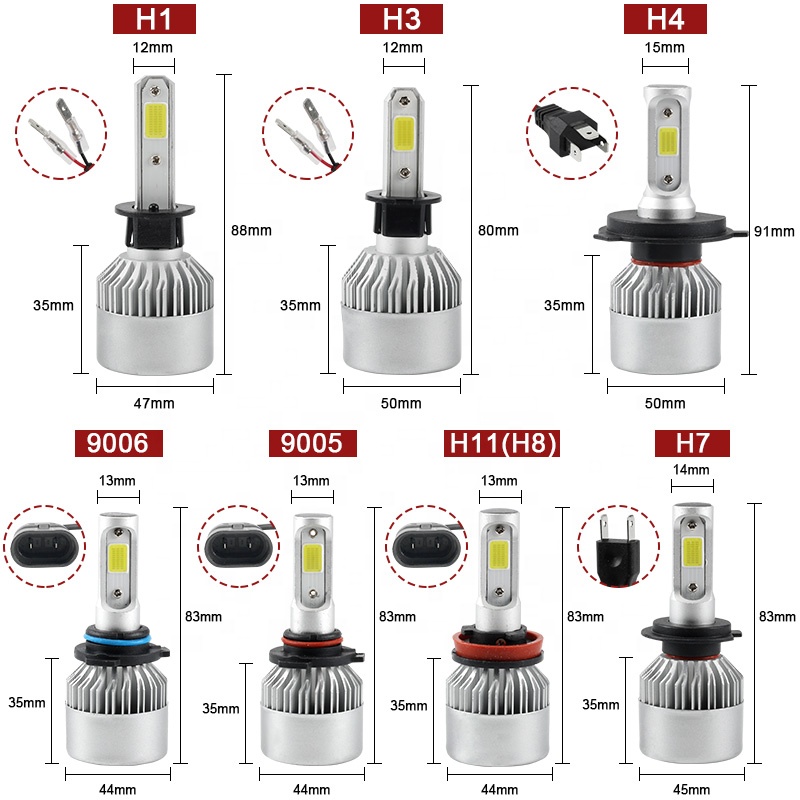 s2 led headlight automotive car bulb h7 led car light