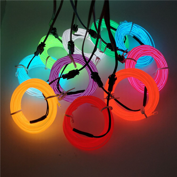 3.2mm 3m  10 Colors El Cable Soft Wire With Battery Inverter Performance Dress Led Light Strip