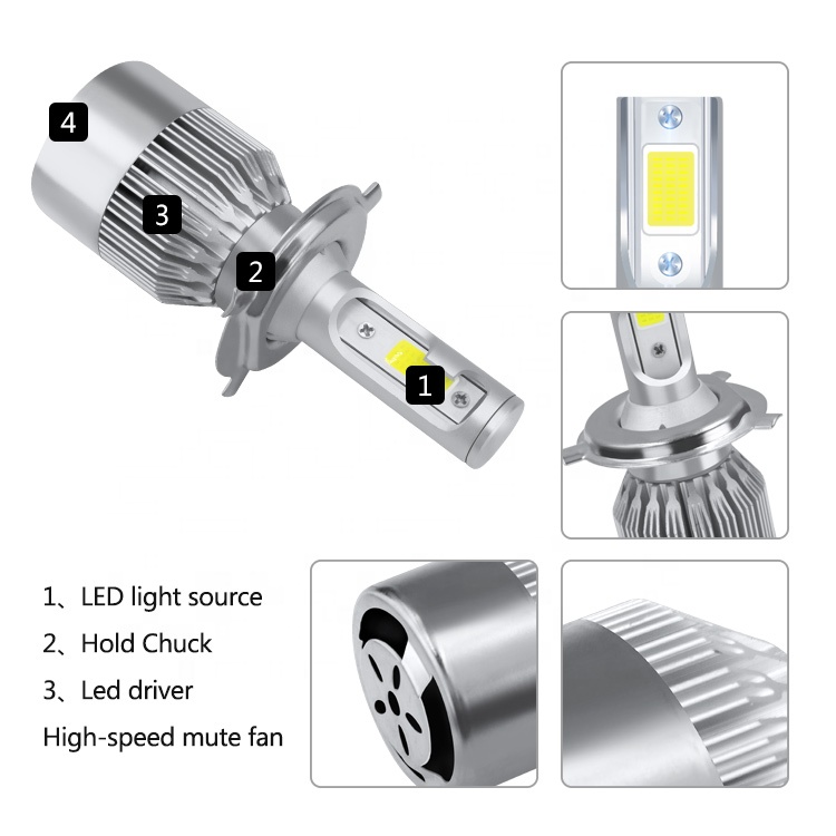 Cheap c6 led auto headlamp 6000k 8000k car light h1 h4 h7 h11 h13 9005 automotive led headlights bulb kits