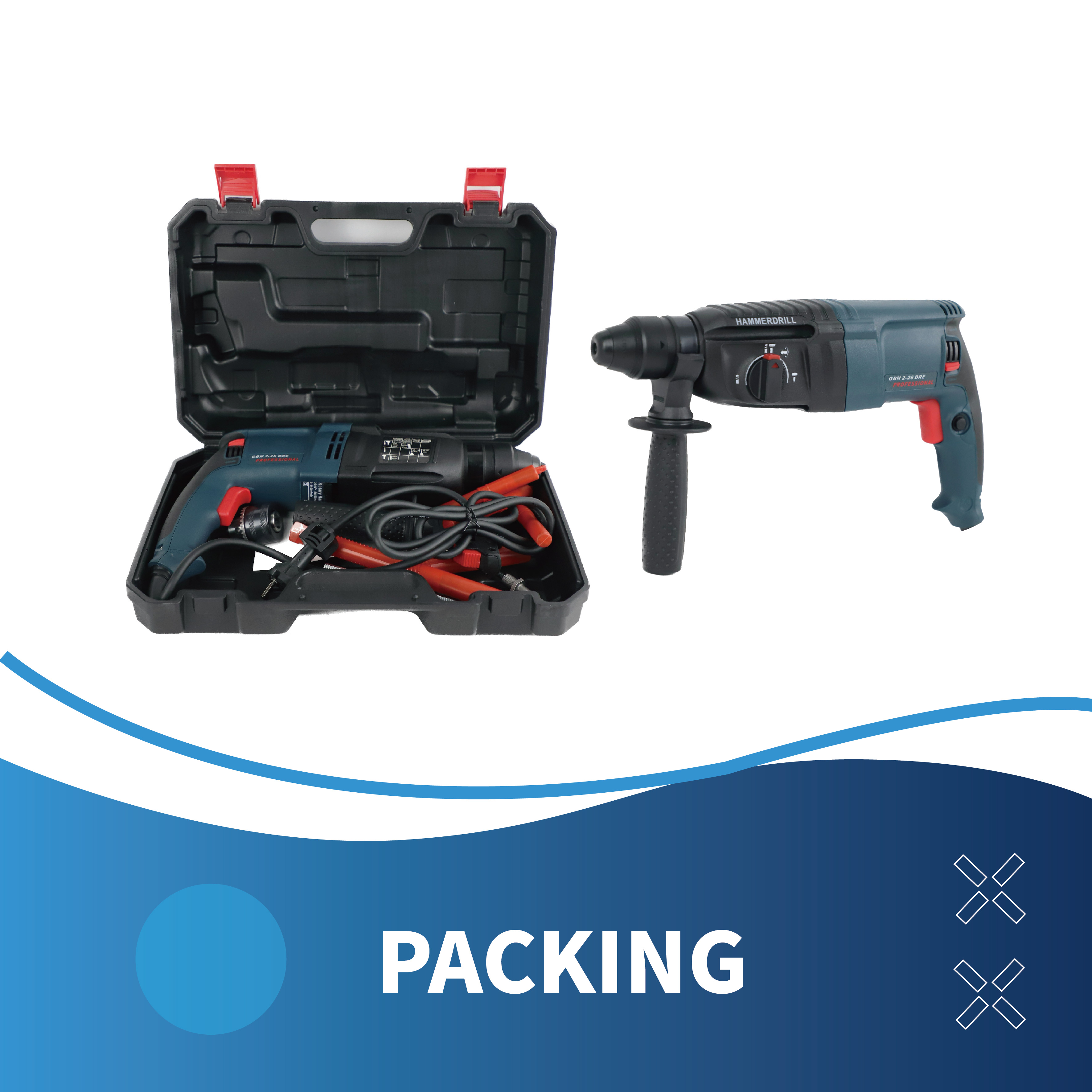 Portable SDS Plus 800W Rotary Hammer Drilling Machine 2-26 Electric Rotary Hammer