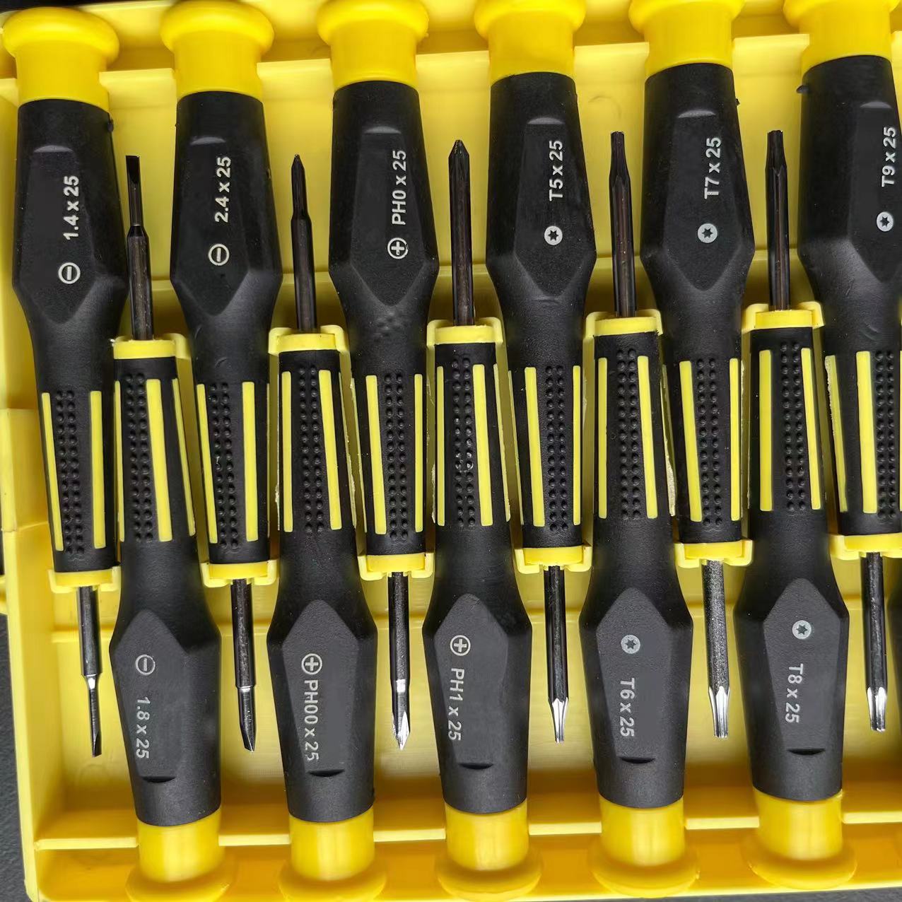15PC Household precision screwdriver manual tool set yellow black T5 T6 T7 T8 T9 T10