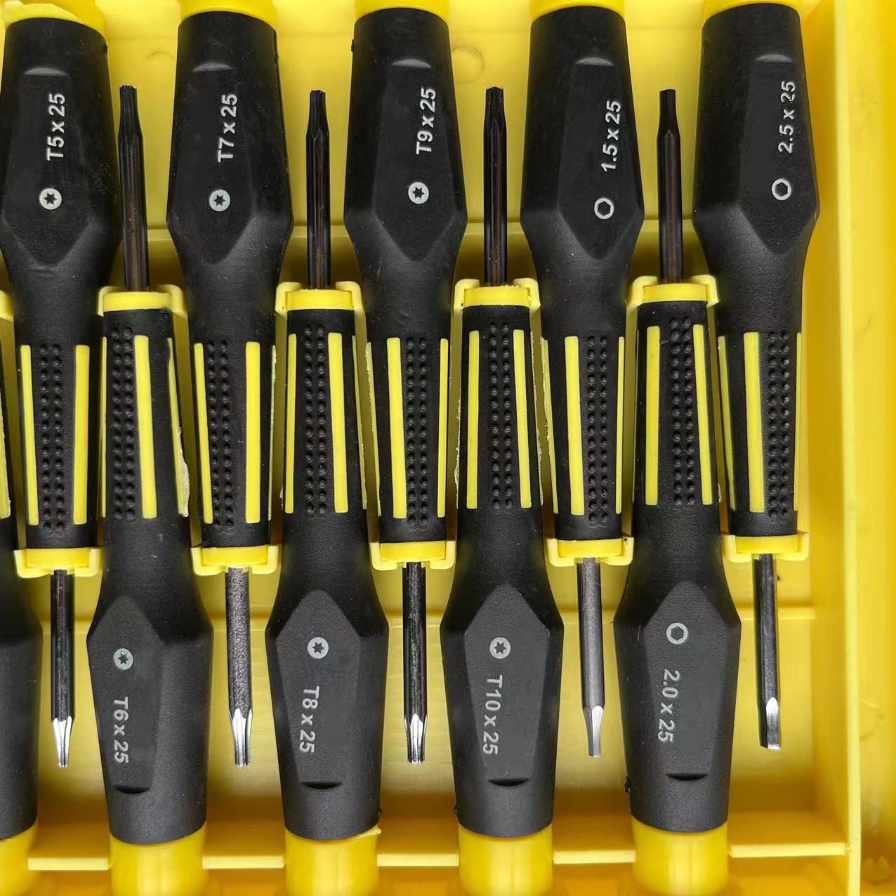 15PC Household precision screwdriver manual tool set yellow black T5 T6 T7 T8 T9 T10