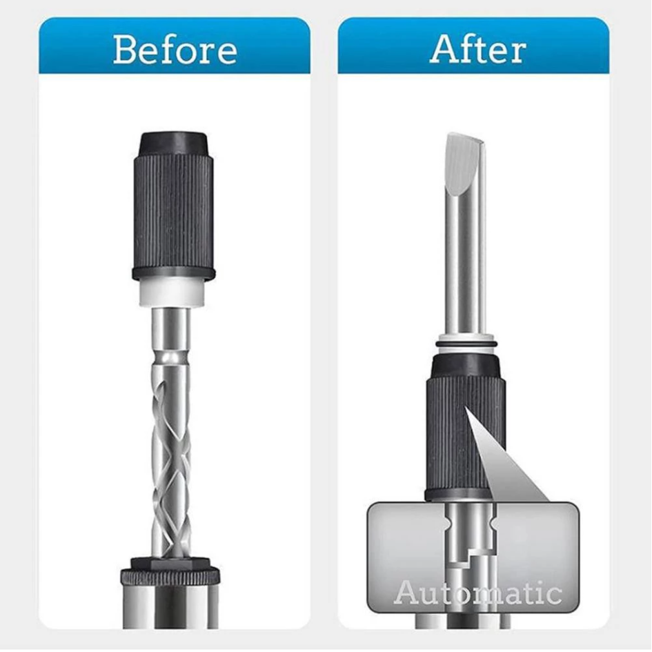 5 In 1 Multifunction Tool Push Pull Screwdriver Set  Metal Head 260mm Automatic Spiral Ratchet Screwdriver