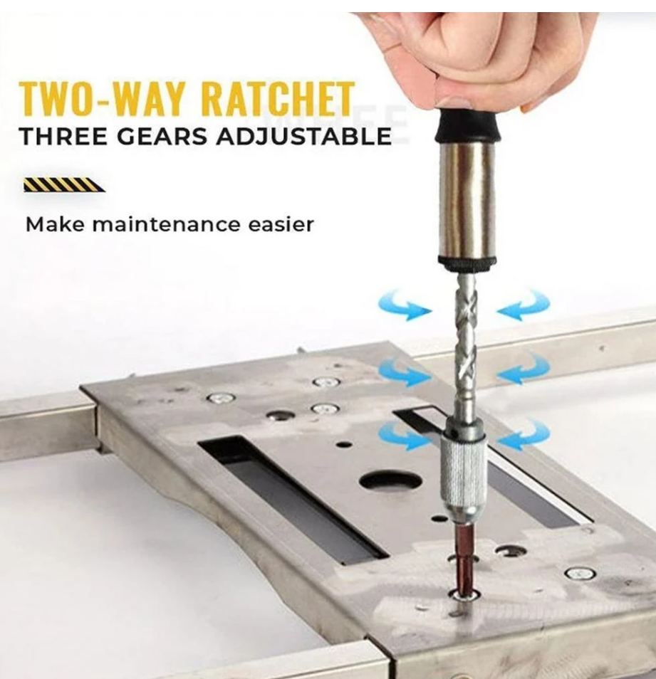 5 In 1 Multifunction Tool Push Pull Screwdriver Set  Metal Head 260mm Automatic Spiral Ratchet Screwdriver