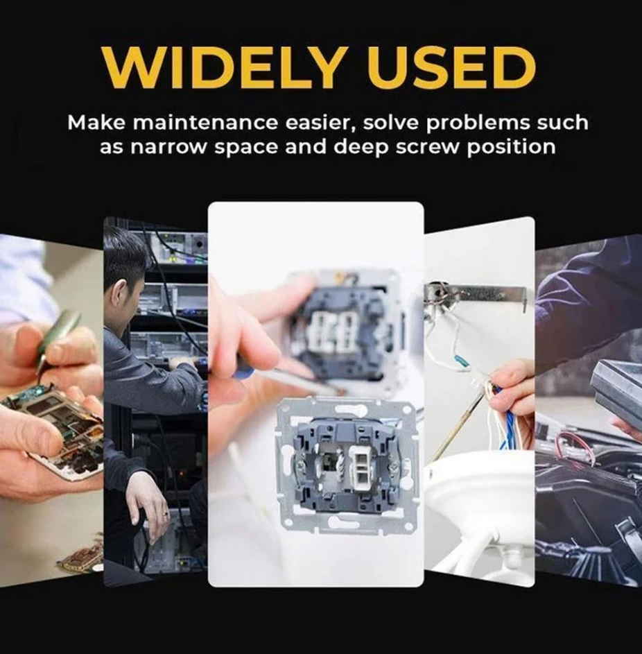 5 In 1 Multifunction Tool Push Pull Screwdriver Set  Metal Head 260mm Automatic Spiral Ratchet Screwdriver