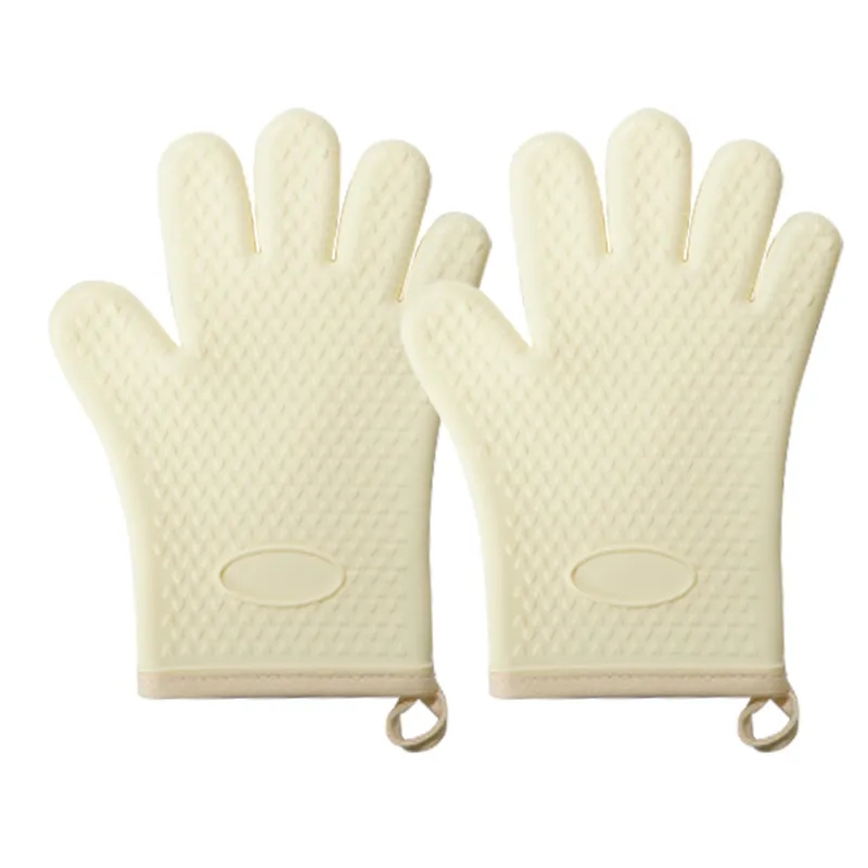 hot sell long flexible five-finger silicone Gloves oven mitts for kitchen baking
