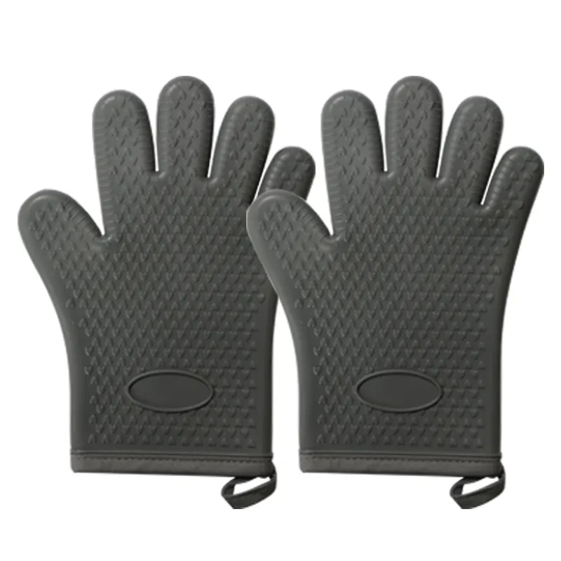 hot sell long flexible five-finger silicone Gloves oven mitts for kitchen baking