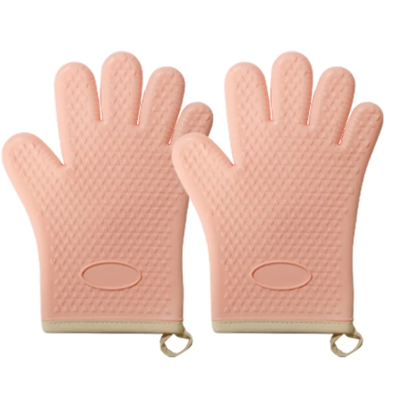 hot sell long flexible five-finger silicone Gloves oven mitts for kitchen baking