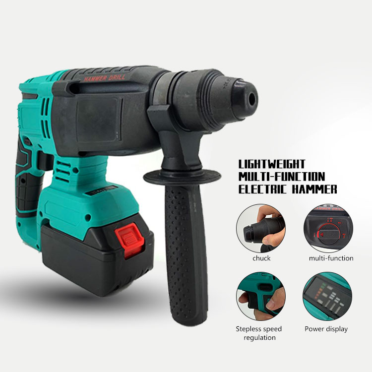 10000bpm Electric Hammer Impact Drill Rechargeable Brushless Cordless Rotary power Hammer Drills