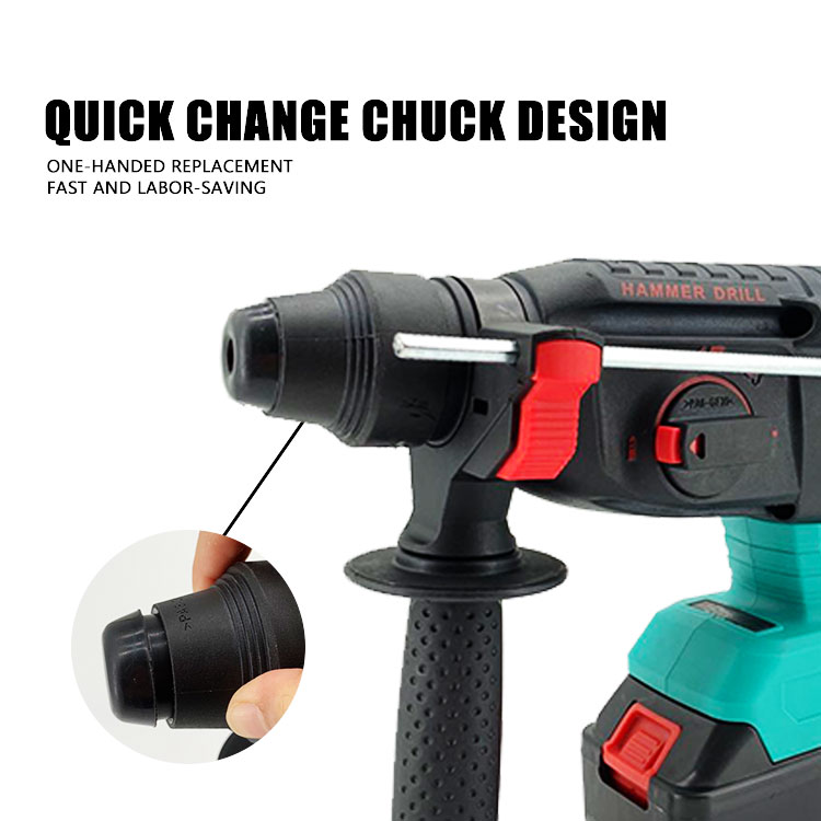 10000bpm Electric Hammer Impact Drill Rechargeable Brushless Cordless Rotary power Hammer Drills