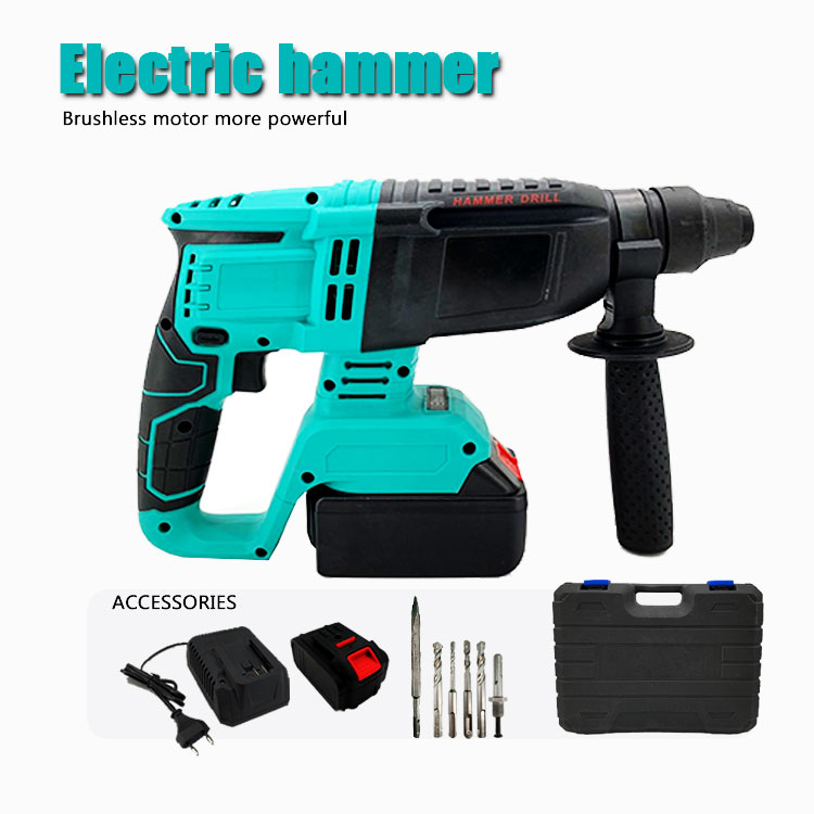 10000bpm Electric Hammer Impact Drill Rechargeable Brushless Cordless Rotary power Hammer Drills