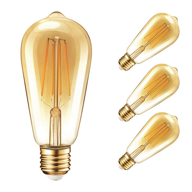 High brightness dimmable 4w 6w 8w e27 bulb light ST64 LED Filament lamp