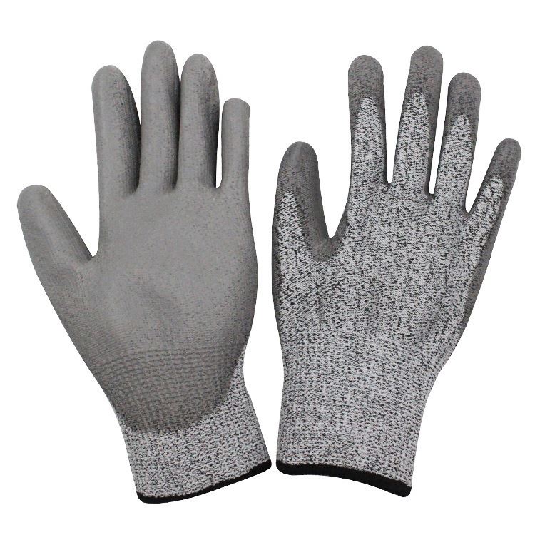 Best Price 13 Gauge Cut-Resistant Level 5 Pu Palm Coated Gloves For Hand Protection