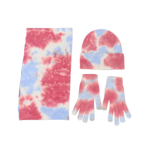 Winter Hat And Scarf And Gloves Set Wool Knitted Female Fur Bennie Hats For Women Lady Bonnet Beanie Hats  