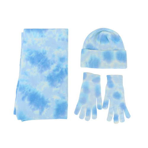 Winter Hat And Scarf And Gloves Set Wool Knitted Female Fur Bennie Hats For Women Lady Bonnet Beanie Hats  