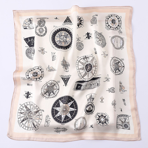   Shawl Scarves Women Digital Print silk scarf square 53x53cm