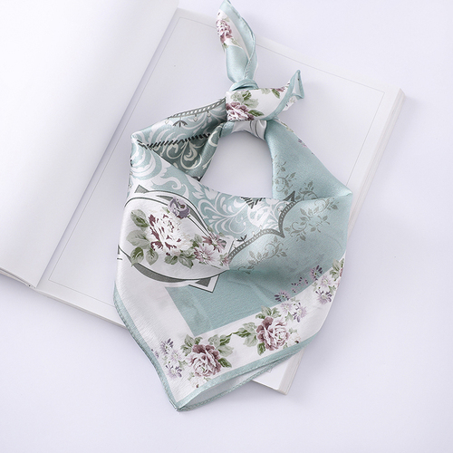   Shawl Scarves Women Digital Print silk scarf square 53x53cm