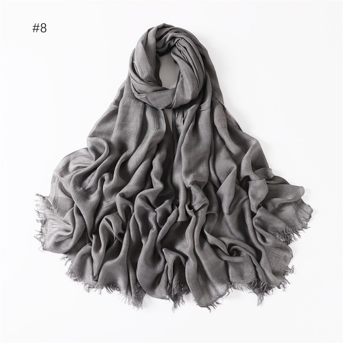 Cotton Viscose Plain Hijabs Soft Scarfs Shawls for Women Hijabs