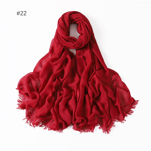 Cotton Viscose Plain Hijabs Soft Scarfs Shawls for Women Hijabs