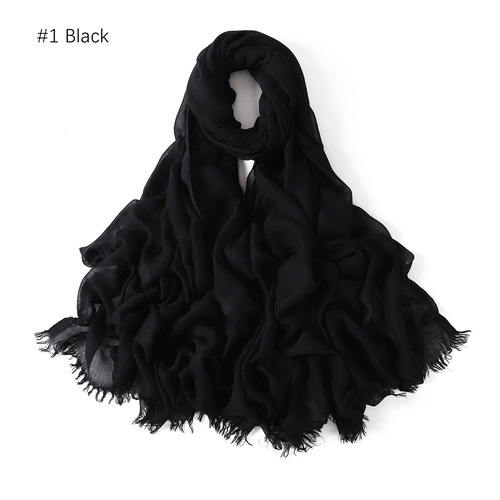 Cotton Viscose Plain Hijabs Soft Scarfs Shawls for Women Hijabs