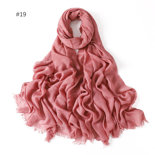 Cotton Viscose Plain Hijabs Soft Scarfs Shawls for Women Hijabs