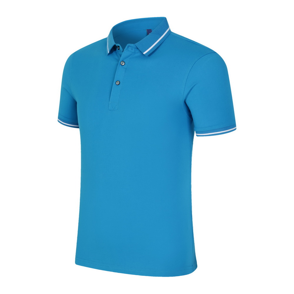 New style slim fit anti-shrink business man clothes 100% cotton men's contrast polo t shirts