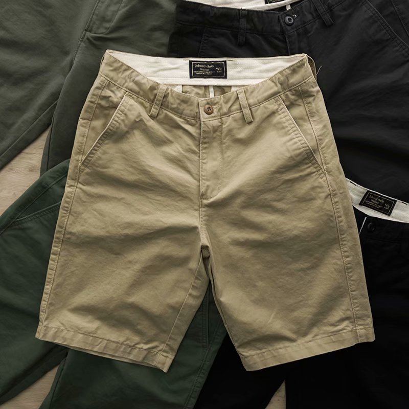  2021 fashion simple solid color knee pants youth casual shorts men's