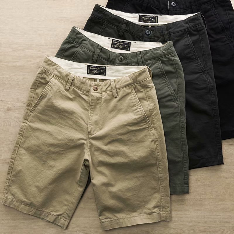  2021 fashion simple solid color knee pants youth casual shorts men's