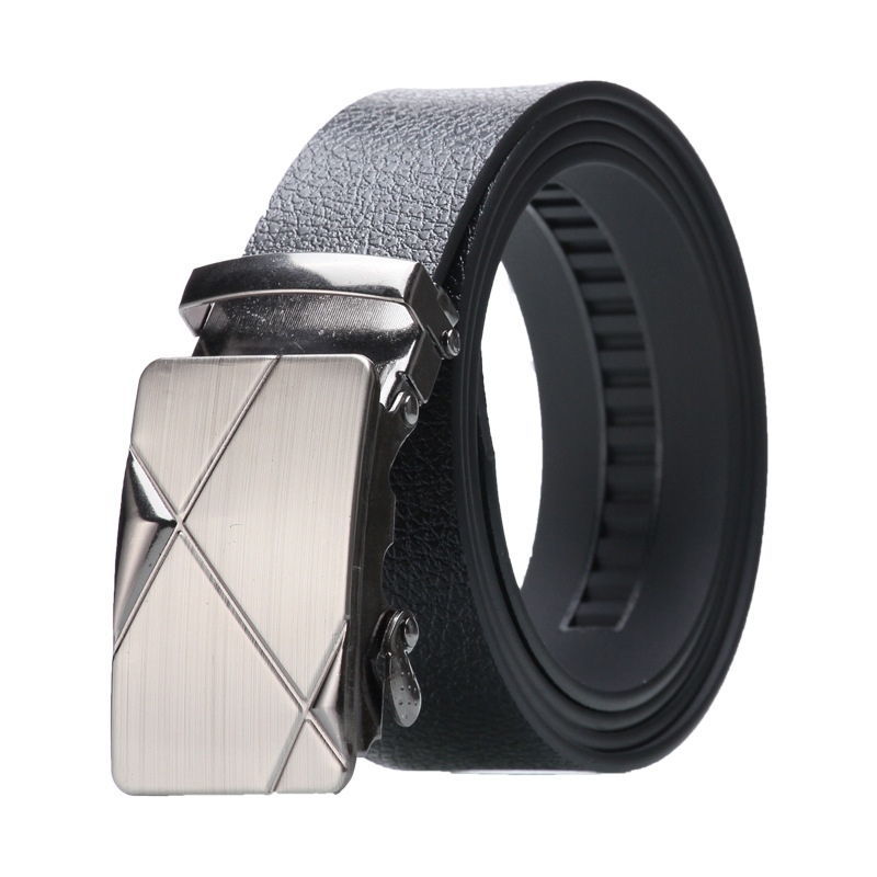  Male Ratchet Waist Straps Gift Automatic Buckle Belt Black Strong Casual Business Men Leather Belts