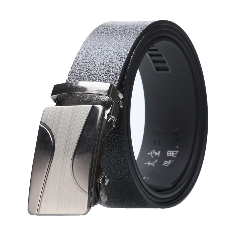  Male Ratchet Waist Straps Gift Automatic Buckle Belt Black Strong Casual Business Men Leather Belts