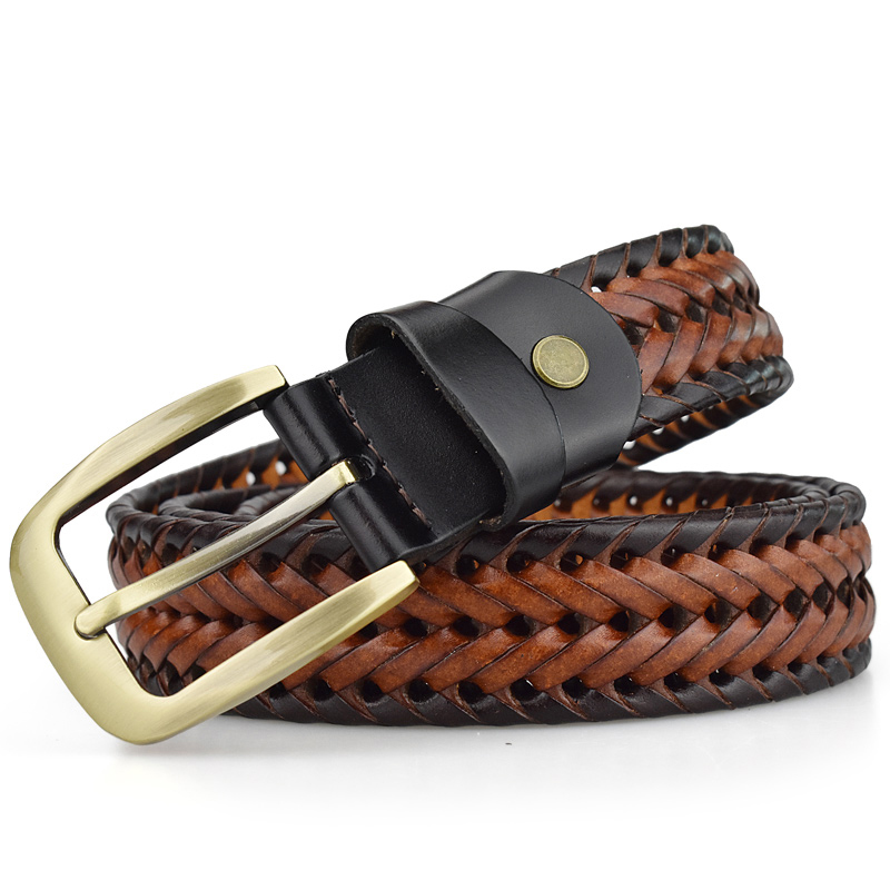 Genuine Leather Men's Pin Buckle Split Leather Belt Classic Fashion Belt for men