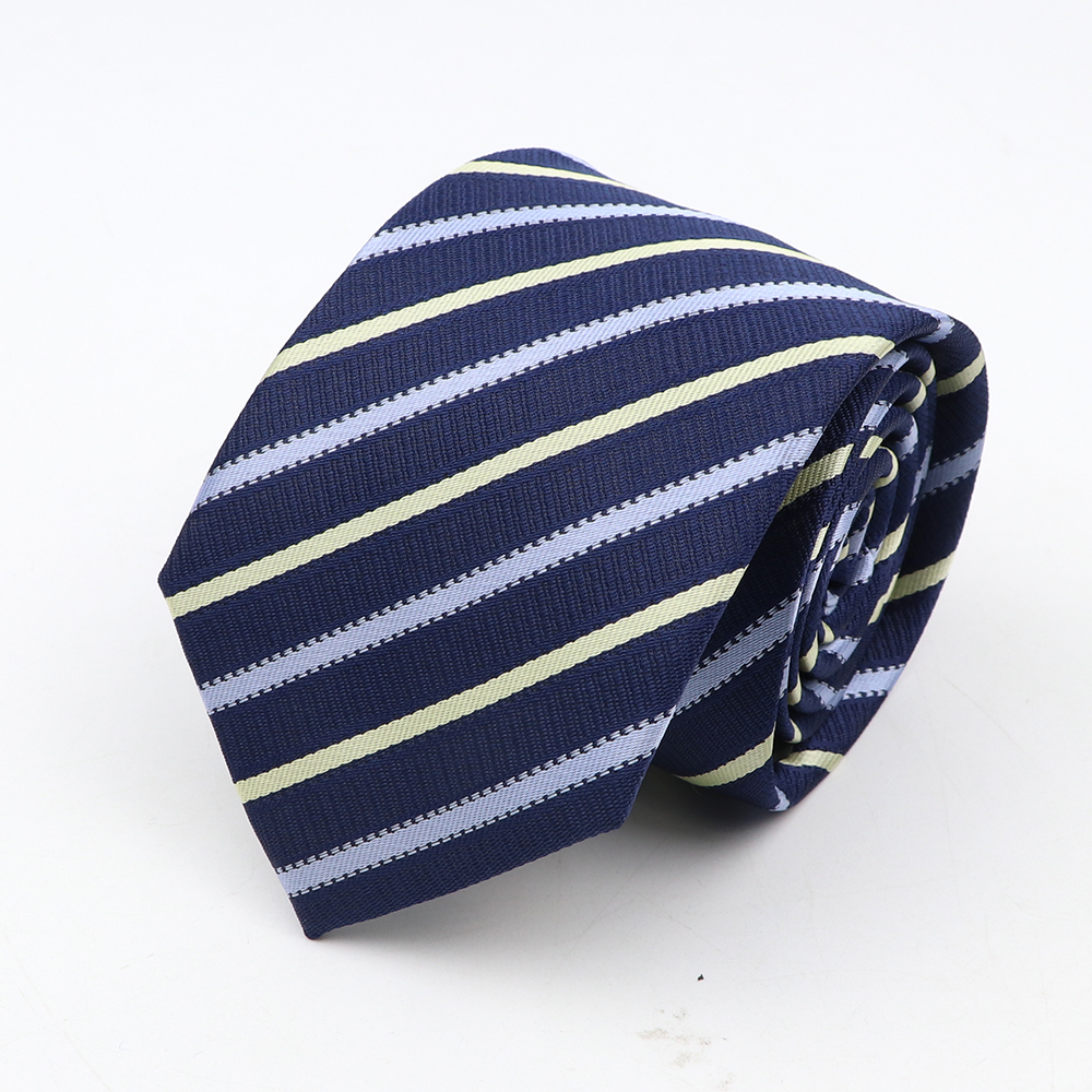 New Men's Tie Classic Red Blue Black Solid Color Stripe 7cm Jacquard Necktie Daily Wear Business Formal Wedding Tie Gift