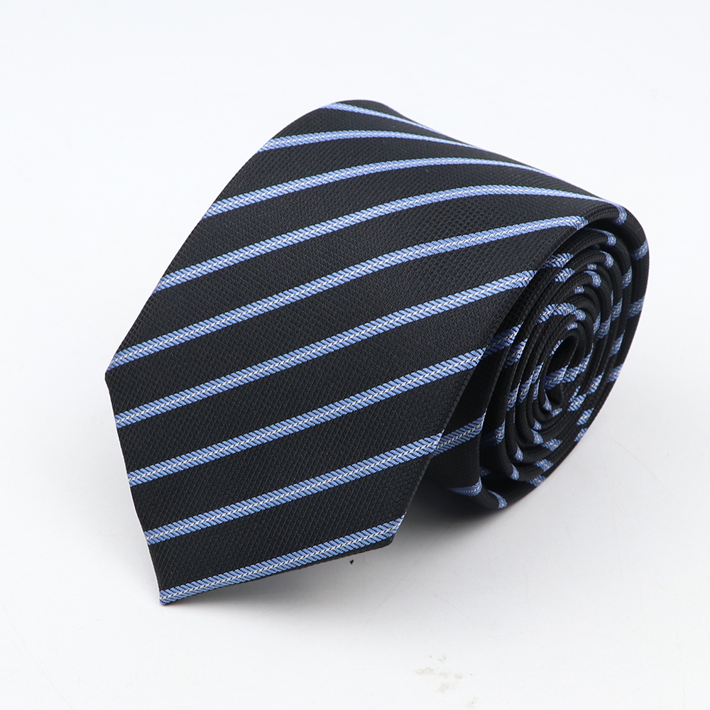 New Men's Tie Classic Red Blue Black Solid Color Stripe 7cm Jacquard Necktie Daily Wear Business Formal Wedding Tie Gift