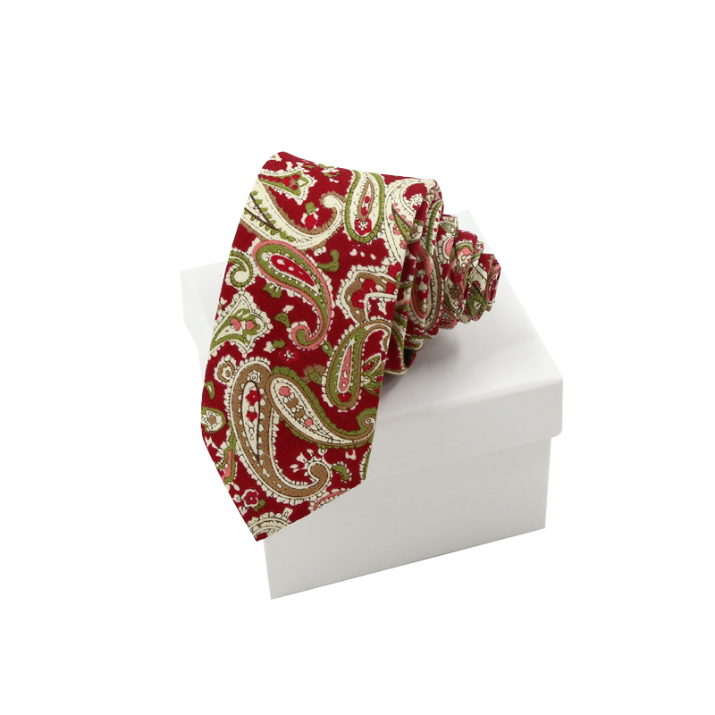 Hamocigia   Handmade 100% Cotton Paisley Floral Ties For Men
