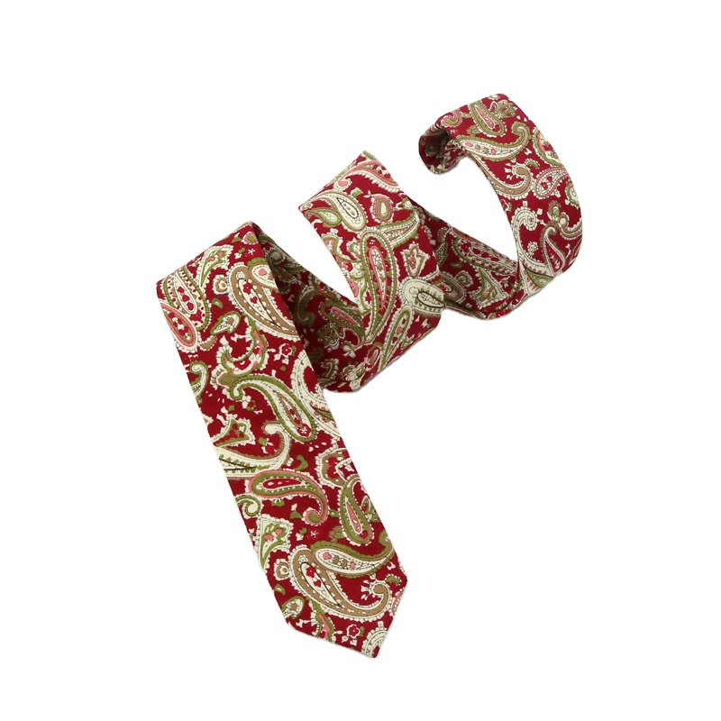 Hamocigia   Handmade 100% Cotton Paisley Floral Ties For Men