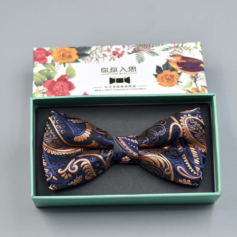 Hot Sale Gentlemen Accessory Men's Bow Tie Formal Wedding Gift Box Set Western Double-layer Groom Bow Ties