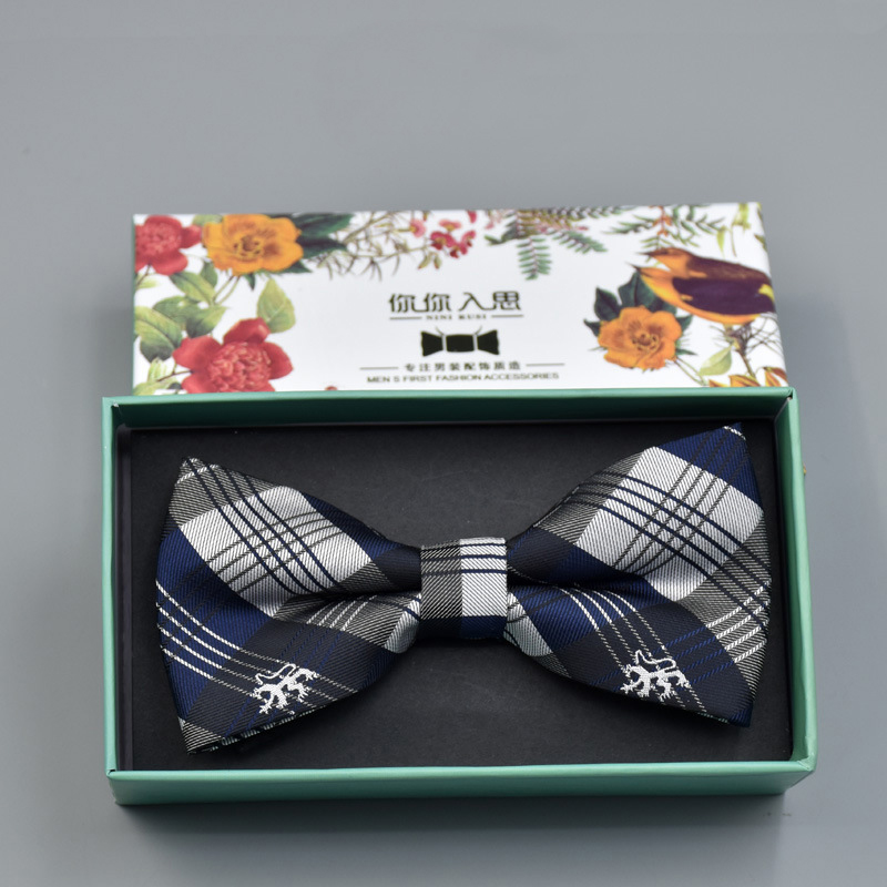 Hot Sale Gentlemen Accessory Men's Bow Tie Formal Wedding Gift Box Set Western Double-layer Groom Bow Ties