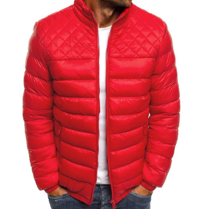    Men Jacket Coat Winter Solid Color Warm Parka Fashion Cotton Casual Outwear Down Jacket
