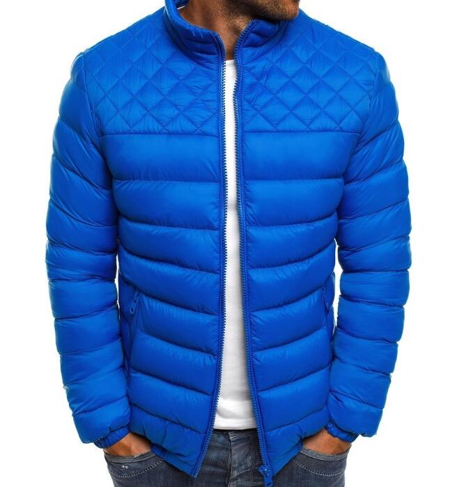    Men Jacket Coat Winter Solid Color Warm Parka Fashion Cotton Casual Outwear Down Jacket