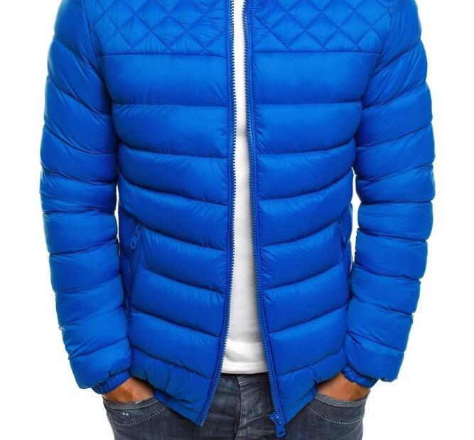    Men Jacket Coat Winter Solid Color Warm Parka Fashion Cotton Casual Outwear Down Jacket