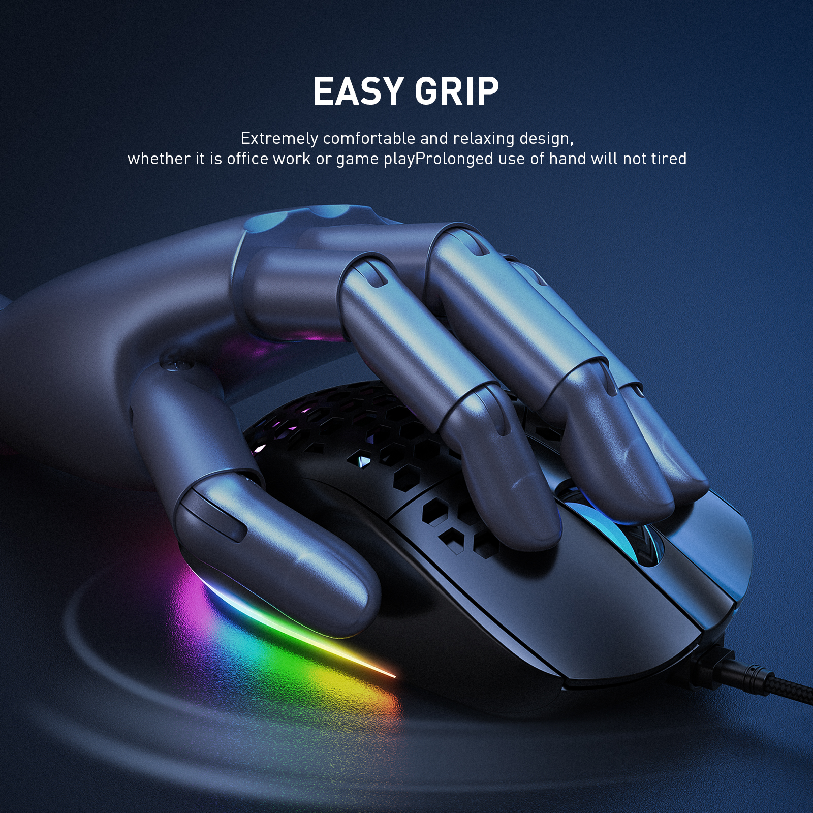 Overseas warehouse Onikuma CW906 Wireless Rgb Lightweight Honeycomb Mice 7200 Dpi Programmable 7 Buttons Wired Computer 