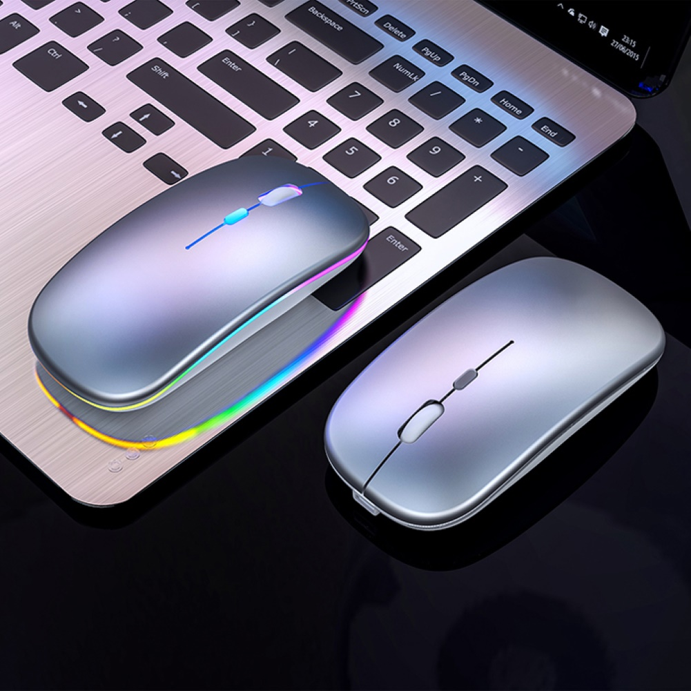 laptop computer accessories Pink 2.4G Optical Ultra Thin LED Lights Gaming Rechargeable Wireless Mouse for MacBook