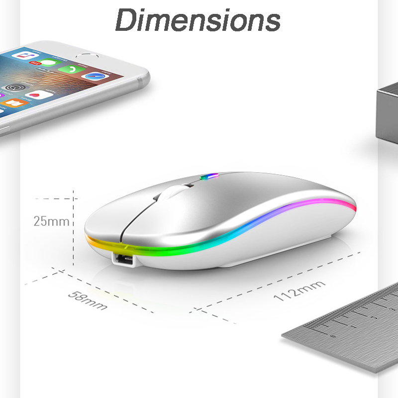 laptop computer accessories Pink 2.4G Optical Ultra Thin LED Lights Gaming Rechargeable Wireless Mouse for MacBook