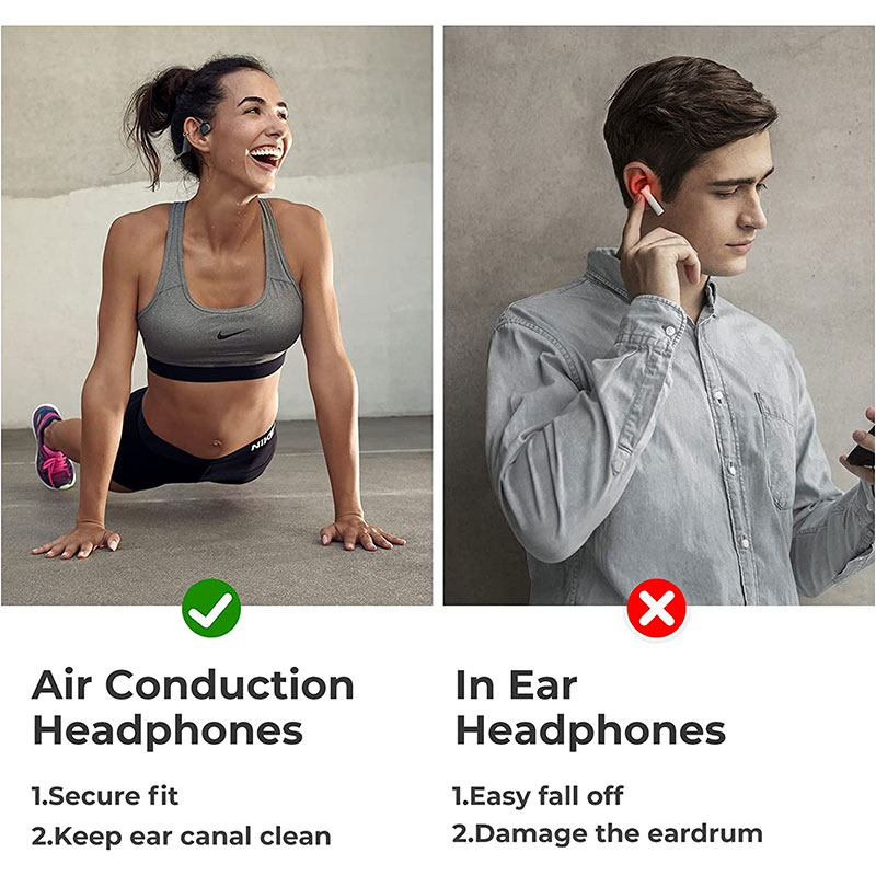 Bloothooth neckband gaming sport Air conduction earphones headphones headset Blue tooth accessories wireless