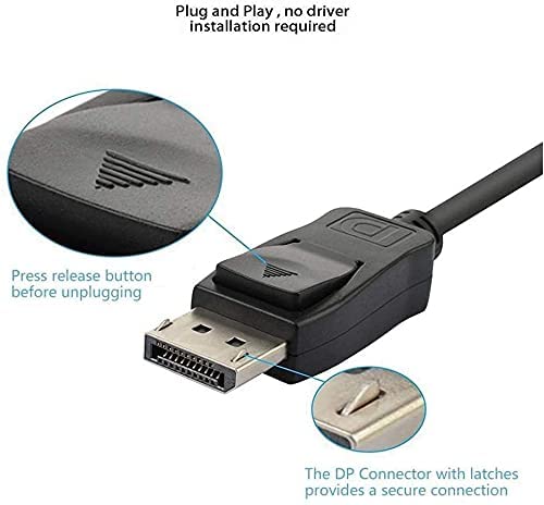 DP to VGA Adapter Cable 1080P DisplayPort Male to VGA Female Converter Adapter For Projector DTV TV HDTV Laptop