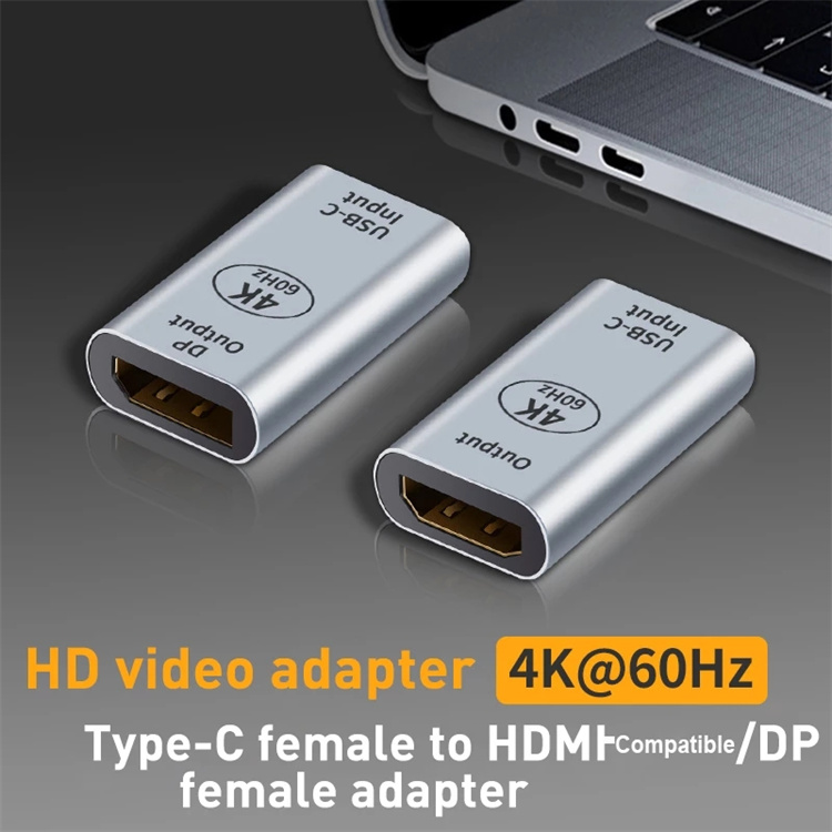 Type C To HDTV/DP/Mini DP Converter Female To Female USB C HD Video Converter For Macbook Pro 4K Display Port Adapter