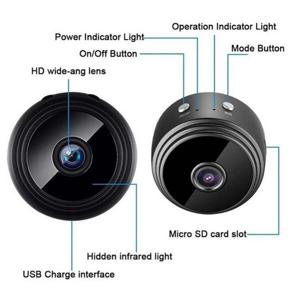 A9 Mini Camera Wireless WiFi IP Home Security HD 1080P DVR Night Vision Remote, 2-Way Audio, Surveillance,Phone Smart Mo