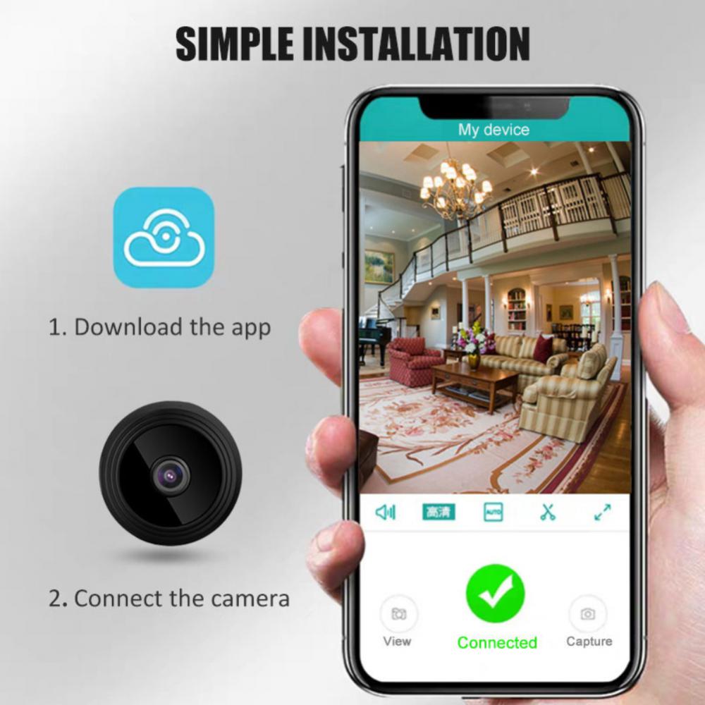 A9 Mini Camera Wireless WiFi IP Home Security HD 1080P DVR Night Vision Remote, 2-Way Audio, Surveillance,Phone Smart Mo