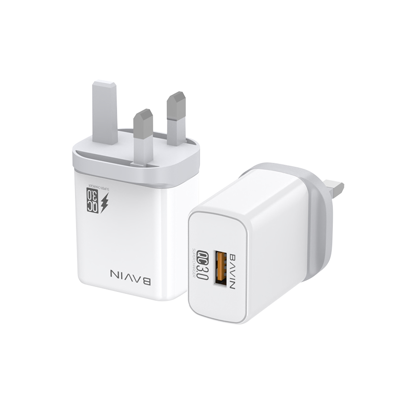 BAVIN PC826E UK Plug Fast Charging QC 3.0 Usb Cable Type c Cable Adaptive Wall Chargers for Cell Mobile Phone accessorie